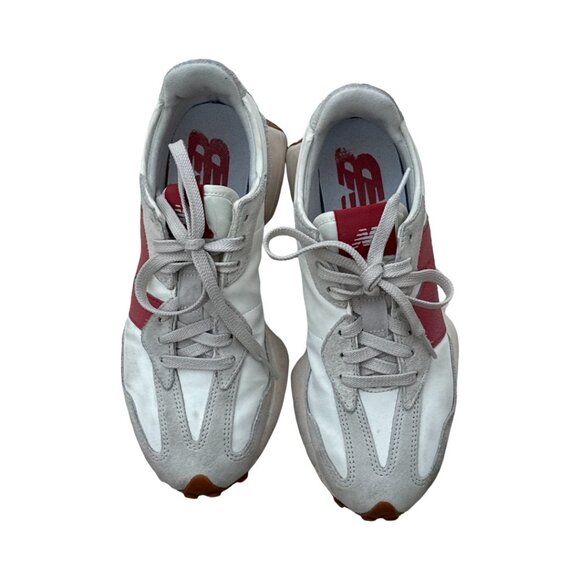 New Balance cream red 327 shoes size US 7.5 - Picture 1 of 10
